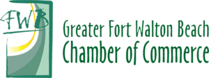 A green and white logo for the greater fort worth chamber of commerce.